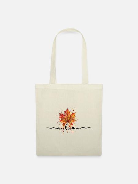 Herbst | Herbstblatt Aquarell - Stoffbeutel - Natur