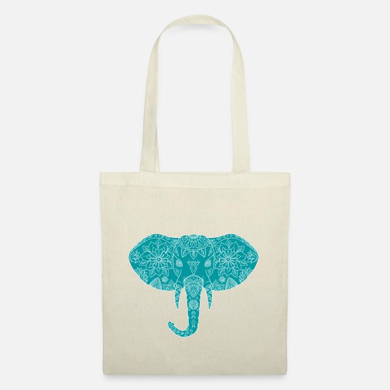 Mandala Elefant Design grüne Wasserliebe 2 - Stoffbeutel - Natur