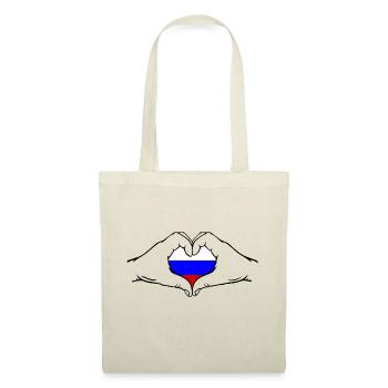 Drapeau de la Russie Mains Forme de coeur - Sac en tissu - nature - Devant