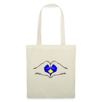 Drapeau du Kosovo Mains Forme De Coeur - Sac en tissu - nature - Devant