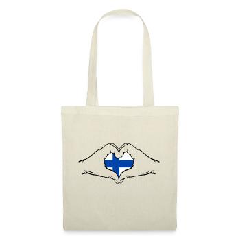 Drapeau de la Finlande Aiguilles en forme de coeur - Sac en tissu - nature - Devant