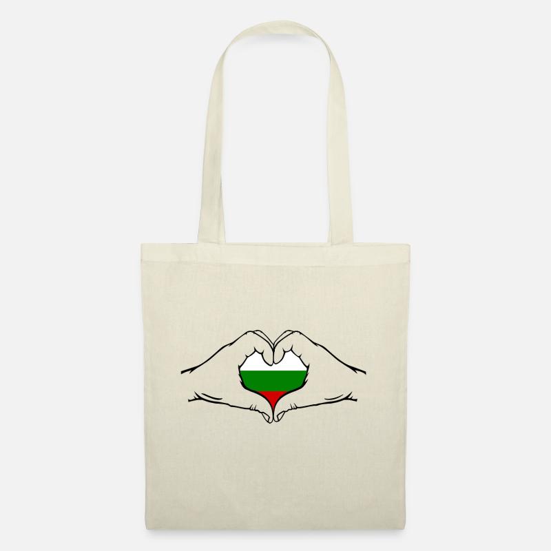 Bulgarien Flagge Herzform - Stoffbeutel - Natur
