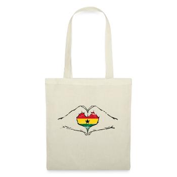 Ghana Flagge Herzform used - Stoffbeutel - Natur - Vorne