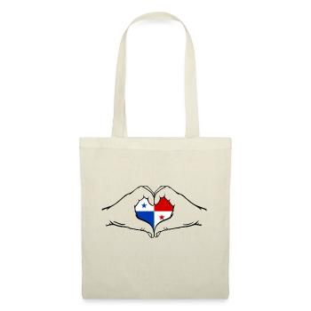 Drapeau du Panama en forme de coeur - Sac en tissu - nature - Devant