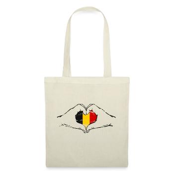 Belgium Flag Heart Shape Used - Tote Bag - nature - Front