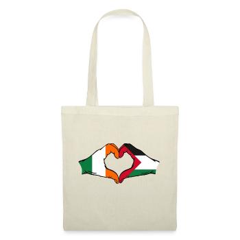 Irlande Palestine Forme de coeur avec les mains - Sac en tissu - nature - Devant
