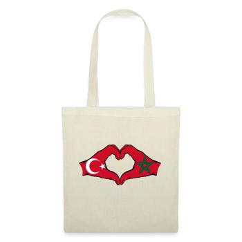 Forme de coeur Türkiye Maroc avec mains - Sac en tissu - nature - Devant