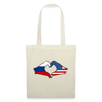Russia USA heart shape with hands - Tote Bag - nature - Front