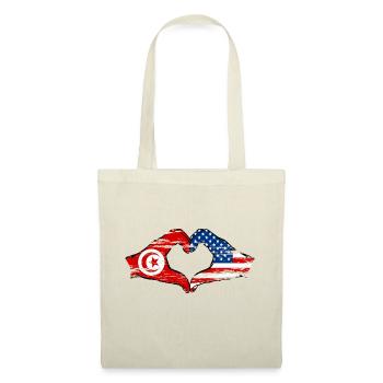 Tunisia USA heart shape with hands used - Tote Bag - nature - Front