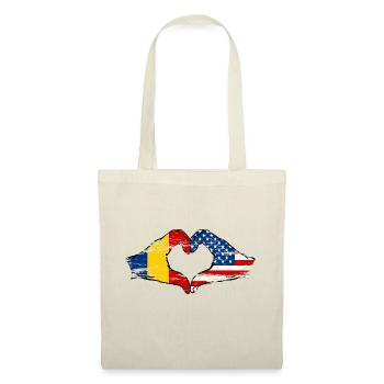 Romania USA heart shape with hands used - Tote Bag - nature - Front