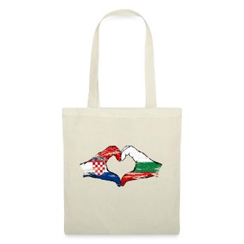 Croatie Bulgarie forme de coeur avec les mains utilisées - Sac en tissu - nature - Devant