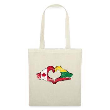 Canada Lituanie forme de coeur avec des mains utilisées - Sac en tissu - nature - Devant