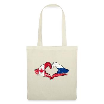 Canada Russie Forme de coeur avec des mains utilisées - Sac en tissu - nature - Devant
