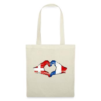 Danemark France Forme de coeur avec les mains utilisées - Sac en tissu - nature - Devant