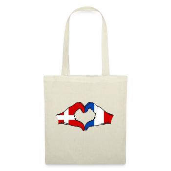 Denmark France Heart Shape with Hands - Tote Bag - nature - Front