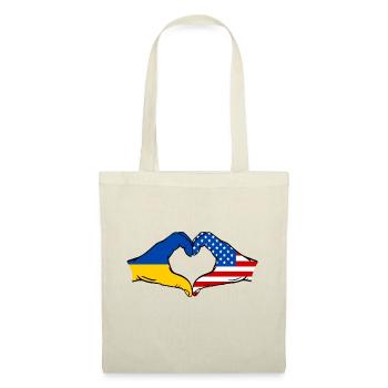 Ukraine USA Heart Shape with Hands - Tote Bag - nature - Front