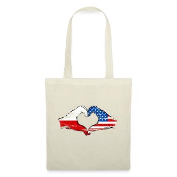 Poland USA Heart Shape with Hands Used - Tote Bag - nature - Front