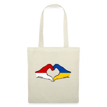 Indonesia Ukraine Heart Shape with Hands - Tote Bag - nature - Front