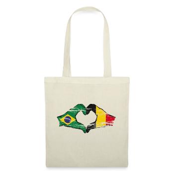 Brazil Belgium Flag Hands Heart Shape Used - Tote Bag - nature - Front