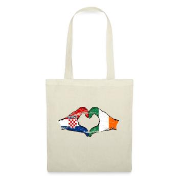 Croatie Irlande Drapeau Mains Coeur Forme Utilisé - Sac en tissu - nature - Devant