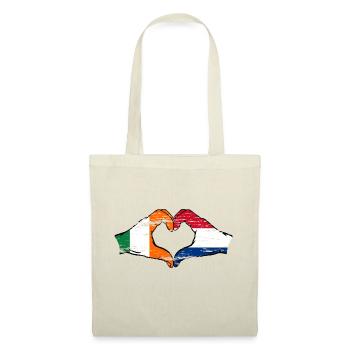 Irlande Hollande drapeau mains forme de coeur utilisé - Sac en tissu - nature - Devant