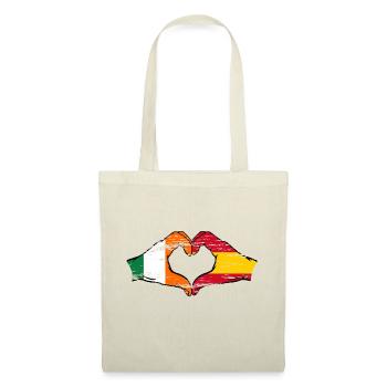 Ireland Spain Flag Hands Heart Shape Used - Tote Bag - nature - Front