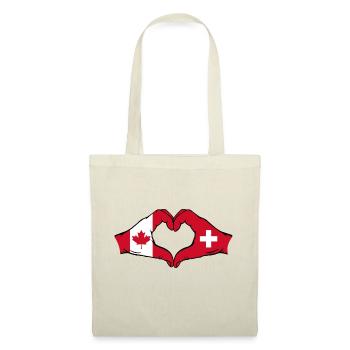 Canada Switzerland Flag Hands Heart Shape - Tote Bag - nature - Front