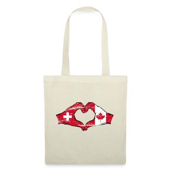 Suisse Canada Drapeau Mains Coeur Forme Utilisé - Sac en tissu - nature - Devant