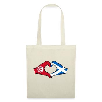 Tunisie Ecosse Drapeau Mains Forme Coeur - Sac en tissu - nature - Devant