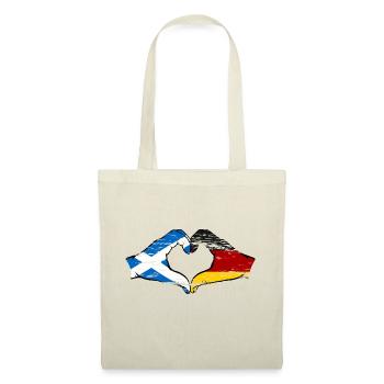 Schottland Deutschland Flagge Hände Herzform used - Stoffbeutel - Natur - Vorne