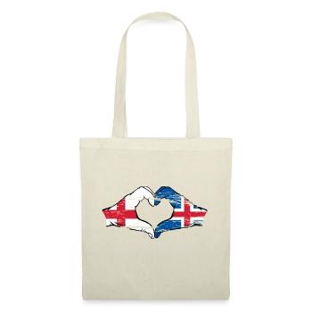 England Iceland flag hands heart shape used - Tote Bag - nature - Front