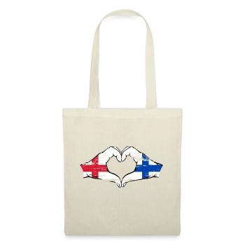 England Finnalnd Flag Hands Heart Shape Used - Tote Bag - nature - Front