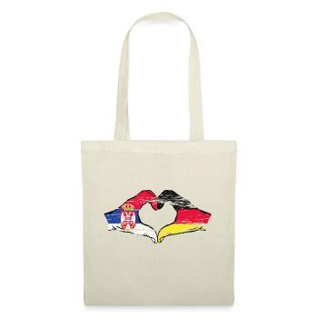 Serbie Allemagne Drapeau Mains Coeur Forme Utilisé - Sac en tissu - nature - Devant