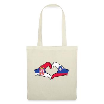 Serbie Slovénie Drapeau Mains Coeur - Sac en tissu - nature - Devant