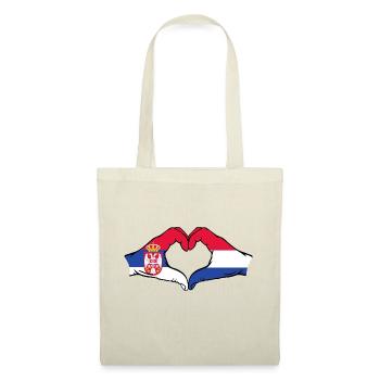 Serbia Holland Flag Hands Heart Shape - Tote Bag - nature - Front