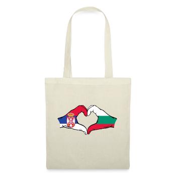Serbien Bulgarien Flagge Hände Herzform - Stoffbeutel - Natur - Vorne