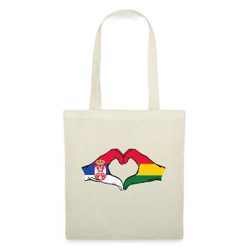 Serbien Bolivien Flagge Hände Herzform - Stoffbeutel - Natur - Vorne