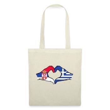 Serbia Greece Flag Hands Heart Shape - Tote Bag - nature - Front