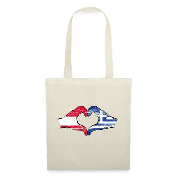 Austria Greece Flag Hands Heart Shape - Tote Bag - nature - Front