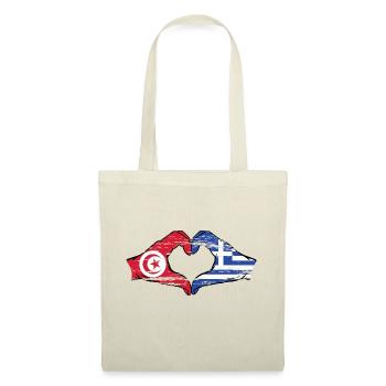 Tunisia Greece flag hands heart shape used - Tote Bag - nature - Front