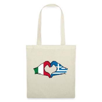 Italy Greece Flag Hands Heart Shape - Tote Bag - nature - Front