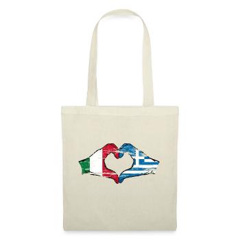 Italy Greece Flag Hands Heart Shape Used - Tote Bag - nature - Front
