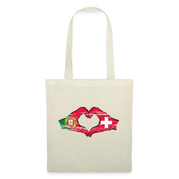 Portugal Suisse Drapeau Mains Coeur Utilisé - Sac en tissu - nature - Devant