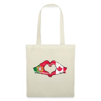 Portugal Canada Drapeau Mains Coeur Forme Utilisé - Sac en tissu - nature - Devant
