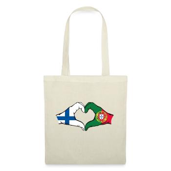 Finland Portugal Flag Hands Heart Shape - Tote Bag - nature - Front