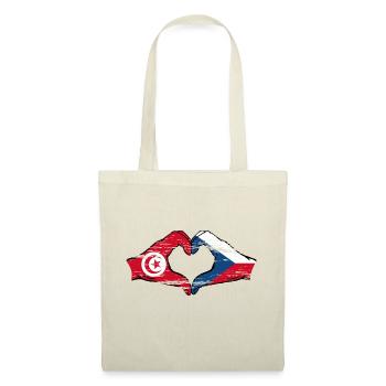 Tunisie Drapeau tchèque forme de coeur utilisé - Sac en tissu - nature - Devant