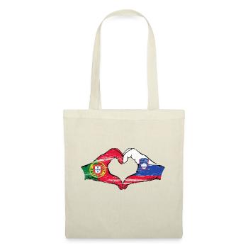 Portugal Slovénie drapeau forme de coeur utilisé - Sac en tissu - nature - Devant