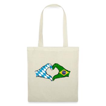 Bavière, Brésil, Drapeau, Mains, Forme Coeur Utilisé - Sac en tissu - nature - Devant