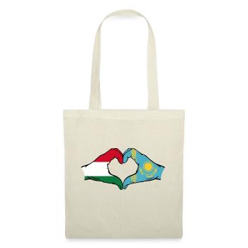 Hongrie Kazakhstan Drapeau Mains Coeur Forme - Sac en tissu - nature - Devant