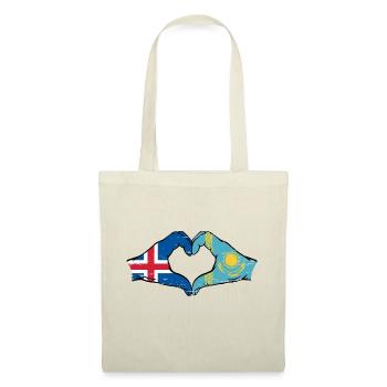 Iceland Kazakhstan Flag Hands Heart Shape Used - Tote Bag - nature - Front